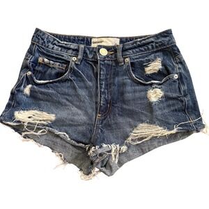 Garage Distressed Denim Shorts Size 0 Y2K Cutoff Midrise Jean Shorts